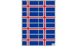 Drapeau Islande (8 fois 9.5x6.3cm) - Autocollant(sticker)
